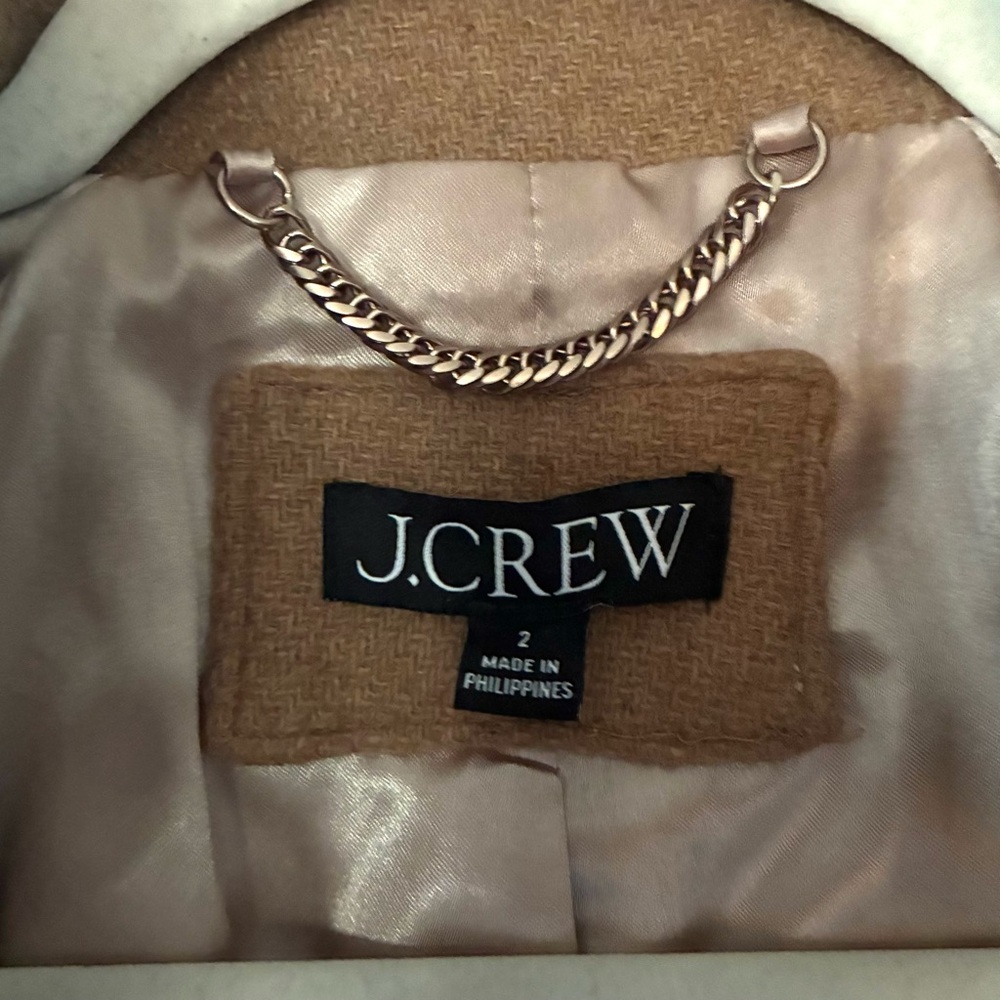 J. Crew Toscana coat in Italian stadium-cloth wool blend Acorn Camel Size 2 - Picture 5 of 5